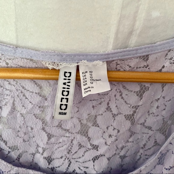 H&M “Divided” Lavender Lace Dress Size 12 NWOT - Picture 4 of 7